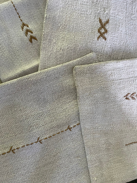 Vintage Hemp Cushion - Honey Crosses