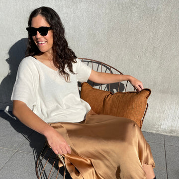 Cashmere / Silk Knit Top - Milk