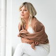Fringed Cashmere Wrap - Desert Rose