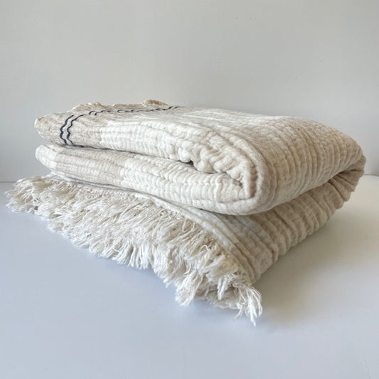 Tulle Linen Throw Blanket - 2 sizes