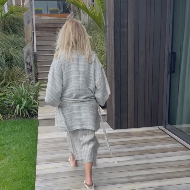 Selma Linen Motif Kimono