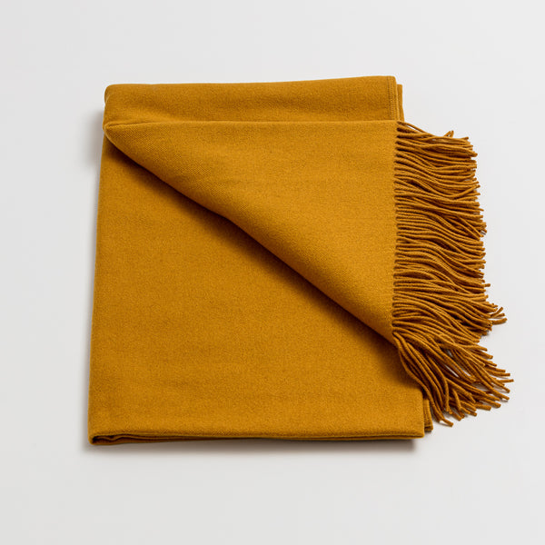 LOOM Cashmere Merino Throw in Ochre