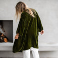 Silk Velvet Kimono - Pesto