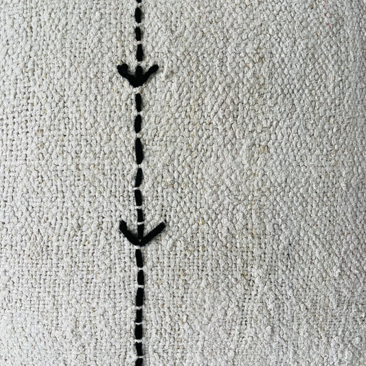 Vintage Hemp Cushion -  Black Tracks