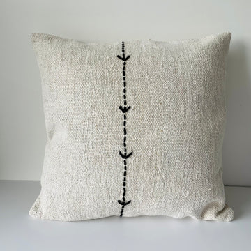 Vintage Hemp Cushion -  Black Tracks