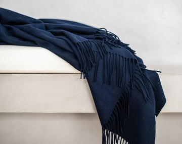 LOOM Cashmere Merino Throw in Midnight Ink