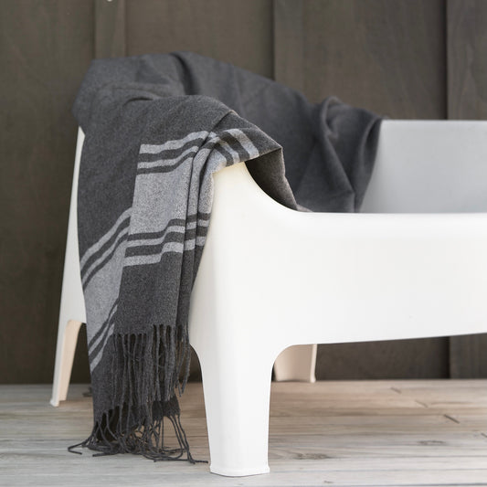 LOOM Classic Stripe Throw - Dark Grey