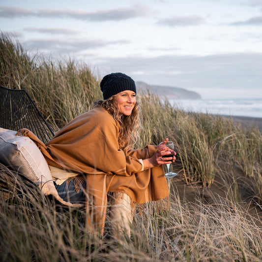 Loom Poncho - Camel