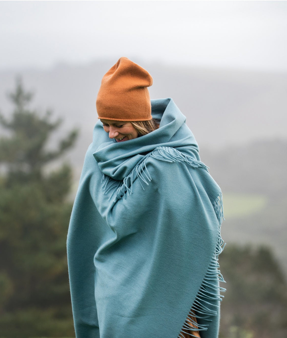 LOOM Cashmere Merino Throw in Seafoam