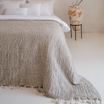 Flax Linen Bed Cover