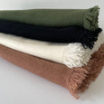 Fringed Cashmere Wrap - Forest