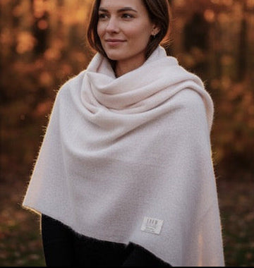 Brushed Cashmere Fine Knit Wrap