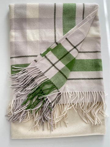 Cashmere Merino Plaid Blanket - SAMPLE