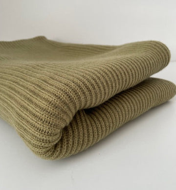 Cashmere Merino Knit Rib Throw Blanket