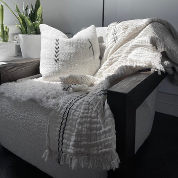 Tulle Linen Throw Blanket - 2 sizes