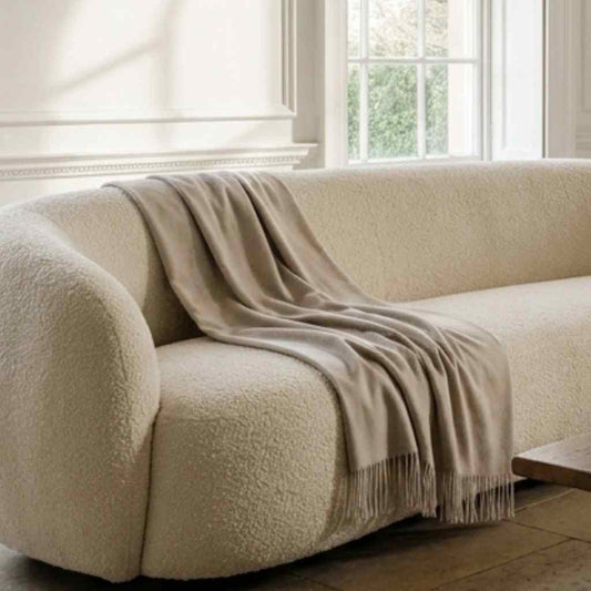 LOOM Cashmere Merino Throw in Putty
