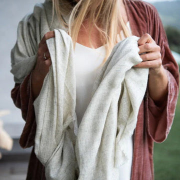 Handloom Cashmere Wrap - Samples Almond Marle
