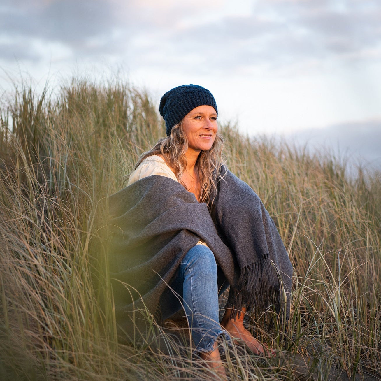 LOOM Cashmere Merino Throw in Classic Flannel