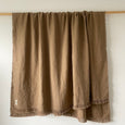 Cove Pure Linen Throw Blanket - Tan
